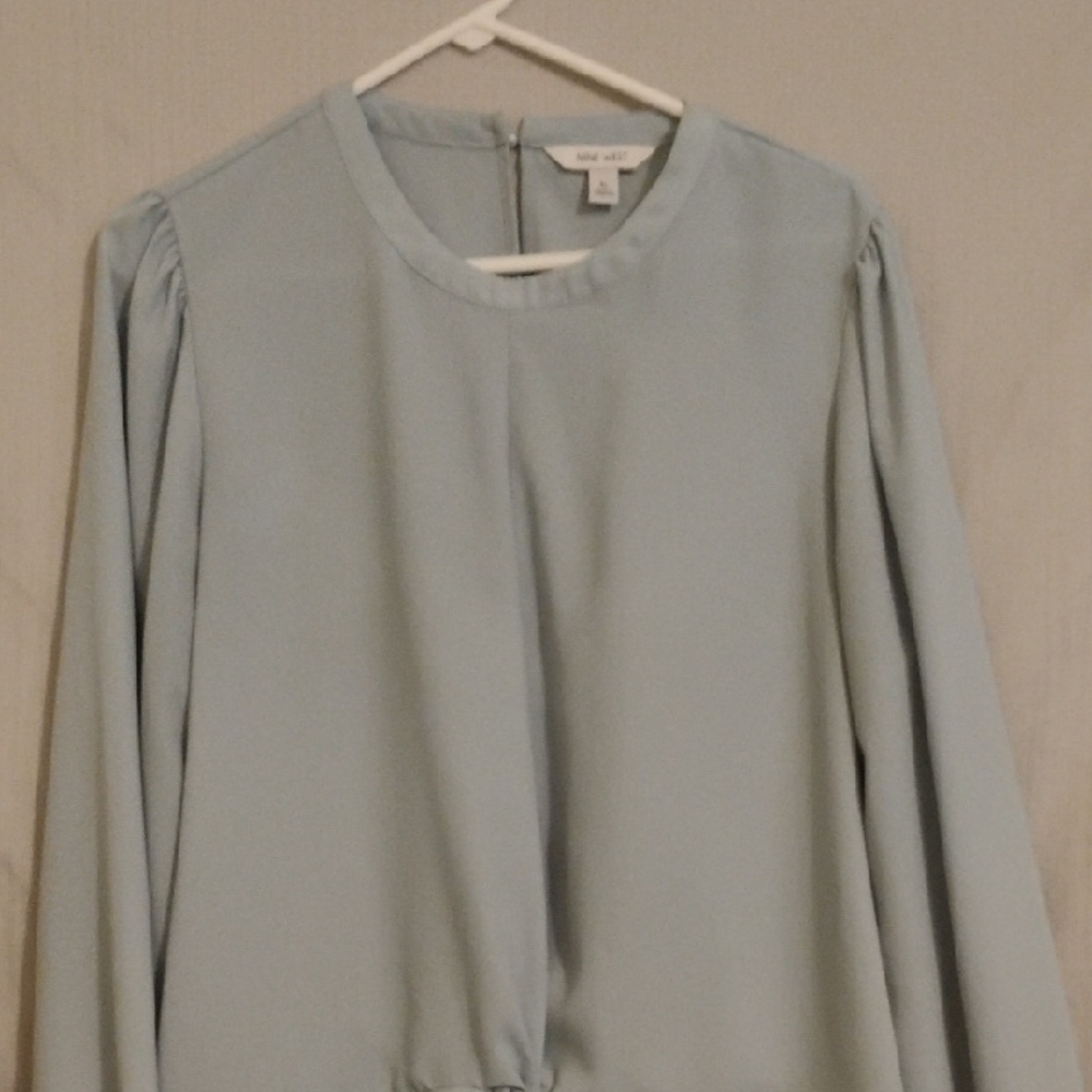 XL Nine West Soft Blue Blouse